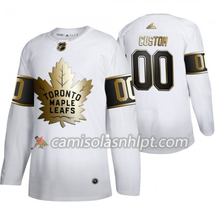 Camisola Toronto Maple Leafs Personalizado Adidas 2019-2020 Golden Edition Branco Authentic - Homem